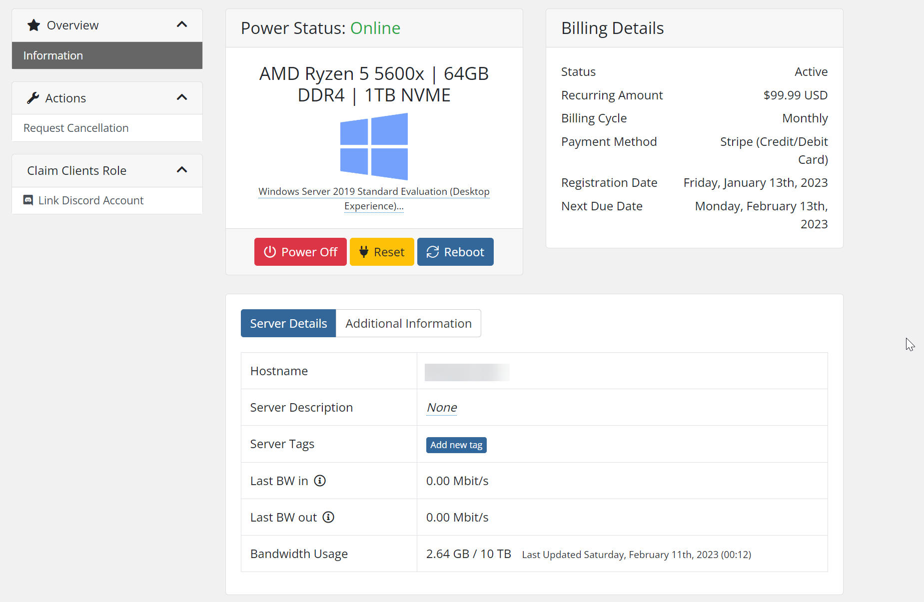 Billing Control Panel